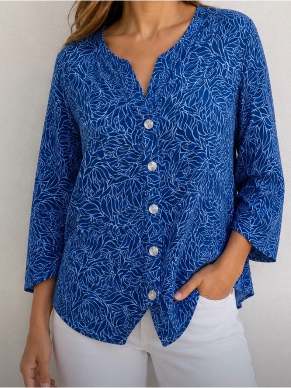 Banyan Tree Leaf Pattern Top